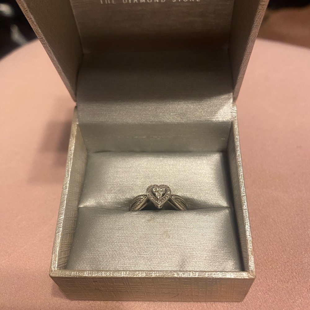Zales Silver Heart Ring